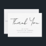 Tarjeta De Agradecimiento Boda blanco y negro moderno<br><div class="desc">Una tarjeta de agradecimiento boda moderna y sencilla. Personalice este minimalista diseño en blanco y negro para que tenga sus datos personales y su mensaje.</div>