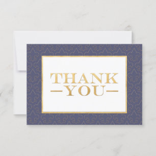 Tarjeta De Agradecimiento Boda Blue & Gold Fleur De Lis