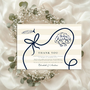 Tarjeta De Agradecimiento Boda Boceto Costero