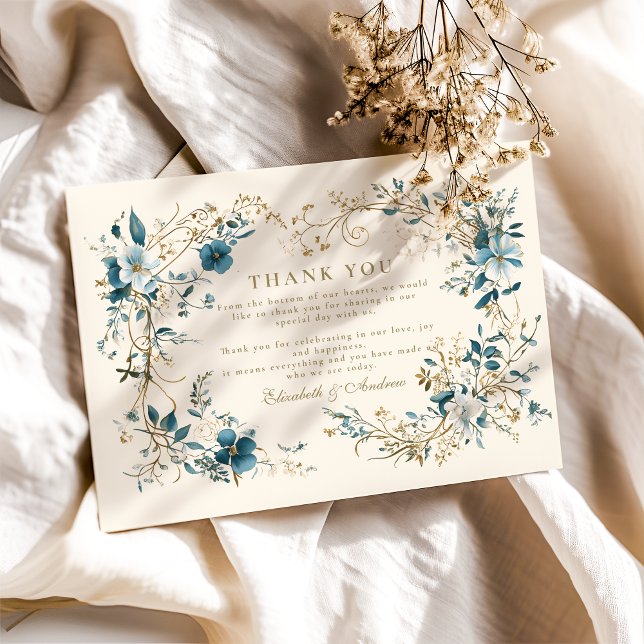 Tarjeta De Agradecimiento Boda Bohemiana de ferrys florales (Subido por el creador)