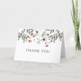 Tarjeta De Agradecimiento Boda Bohemiana de Primavera con Flores Silvestres