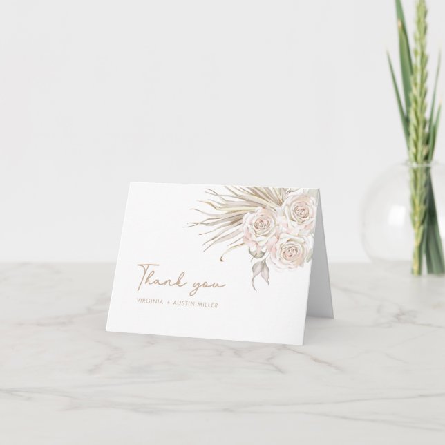 Tarjeta De Agradecimiento Boda Boho (Anverso)