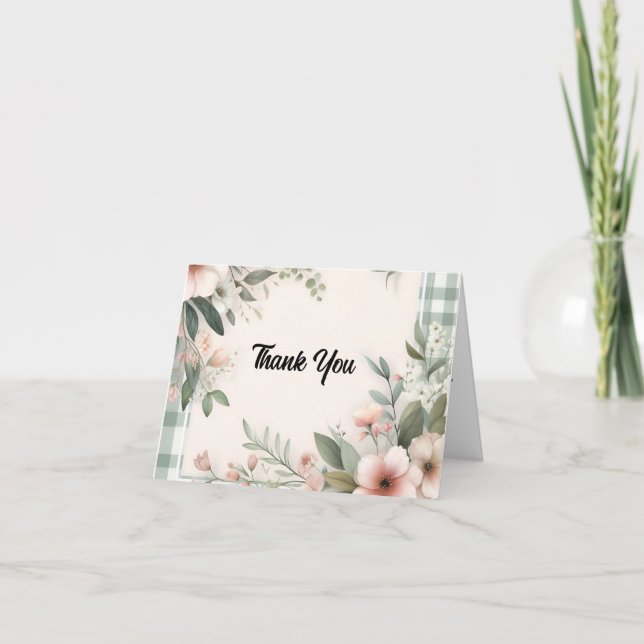 Tarjeta De Agradecimiento boda boho bodas Despedida de Soltera (Anverso)