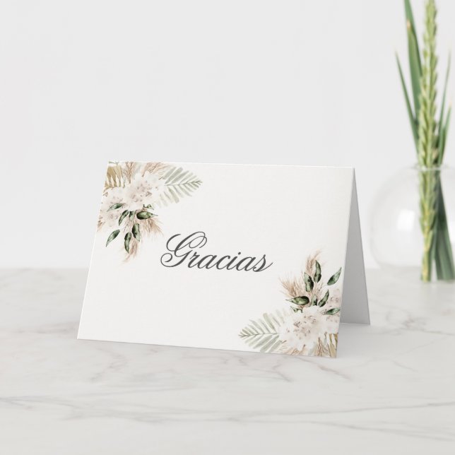 Tarjeta De Agradecimiento Boda Boho de España (Anverso)