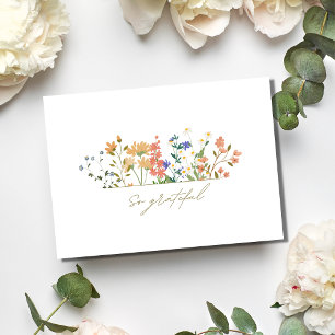 Tarjeta De Agradecimiento Boda Boho de Verano con Flores Silvestres Agradeci