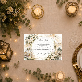 Tarjeta De Agradecimiento Boda Boho Elegante
