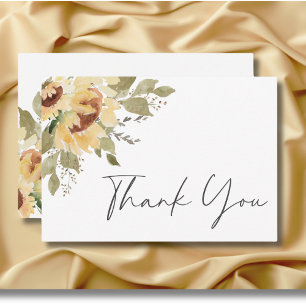Tarjeta De Agradecimiento Boda Boho Grande Rústica Suave de Girasoles
