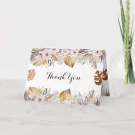 Tarjeta De Agradecimiento Boda Boho Neutral Rústica