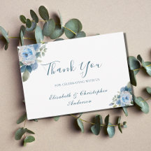 Boda Botánica Acuarela Floral Blanca Azul