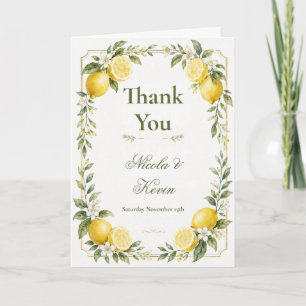Tarjeta De Agradecimiento Boda Botánica con Limón