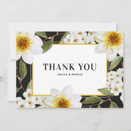 Tarjeta De Agradecimiento Boda Botánica de Dalia Blanca y Espirea