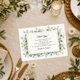 Tarjeta De Agradecimiento Boda Botánica de Eucalipto