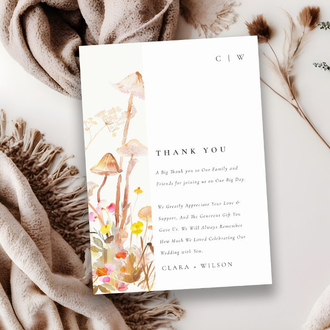 Tarjeta De Agradecimiento Boda Botánica de Otoño Chic Wildflower (Subido por el creador)