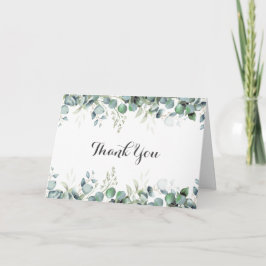 Tarjeta De Agradecimiento Boda Botánica Rústica Eucalipto Verde