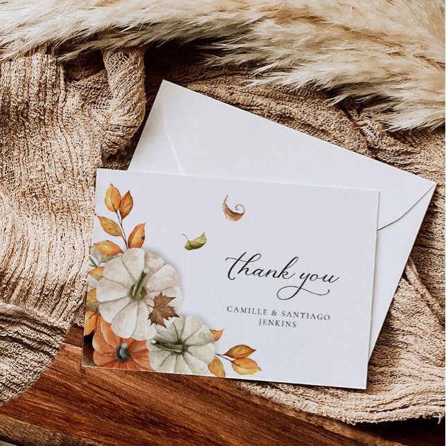 Tarjeta De Agradecimiento Boda Botánico de Otoño (Fall Botanical Wedding Thank you card)