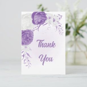 Tarjeta De Agradecimiento boda botánico romántico morado