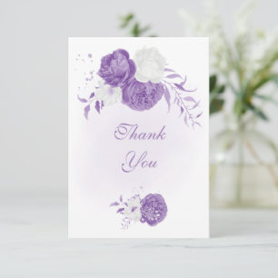 Tarjeta De Agradecimiento boda botánico romántico morado