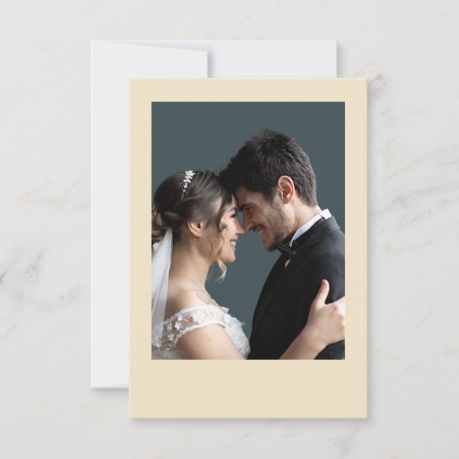 Tarjeta De Agradecimiento Boda Botánico Rústico Beige (Anverso)