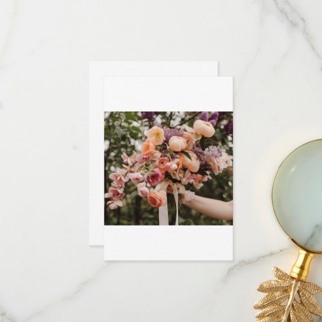 Tarjeta De Agradecimiento Boda Bouquet (Anverso/Reverso In Situ)