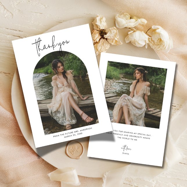 Tarjeta De Agradecimiento Boda Bridal Shower Arch Photo Script (Subido por el creador)