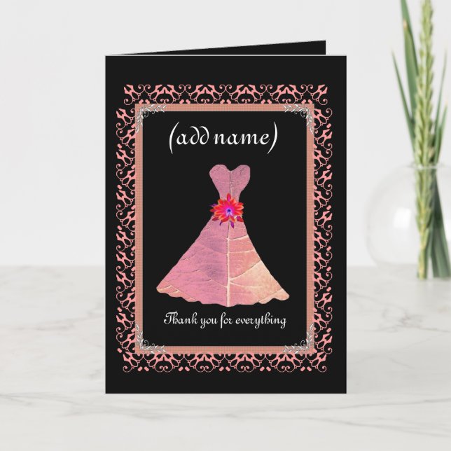Tarjeta De Agradecimiento BODA BRIDESMAID Gracias - PAZ (Anverso)