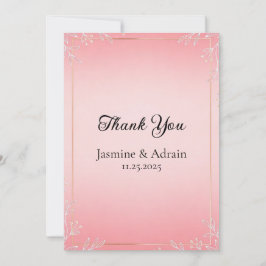 Tarjeta De Agradecimiento Boda Burbuja de Rosa