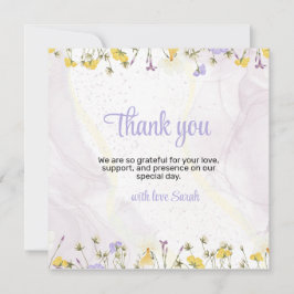 Tarjeta De Agradecimiento Boda campestre de flores primaverales