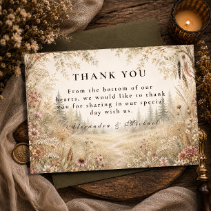 Tarjeta De Agradecimiento Boda caprichosa boho bosque