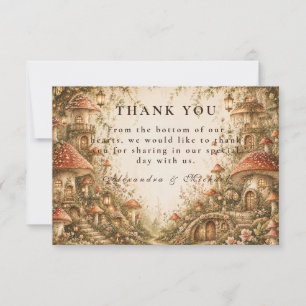 Tarjeta De Agradecimiento Boda caprichosa de hongos en el bosque