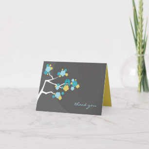 Tarjeta De Agradecimiento Boda caprichosa de las flores de cerezo y de los
