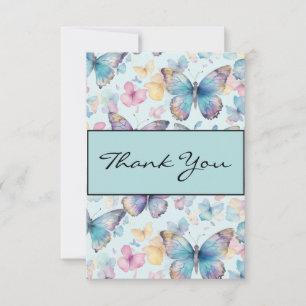 Tarjeta De Agradecimiento Boda caprichosa de mariposas
