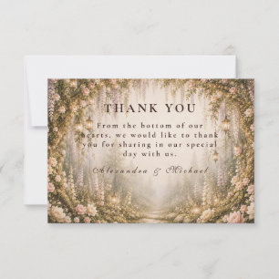 Tarjeta De Agradecimiento Boda caprichosa y encantada en el bosque