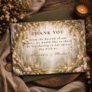 Tarjeta De Agradecimiento Boda caprichosa y encantada en el bosque