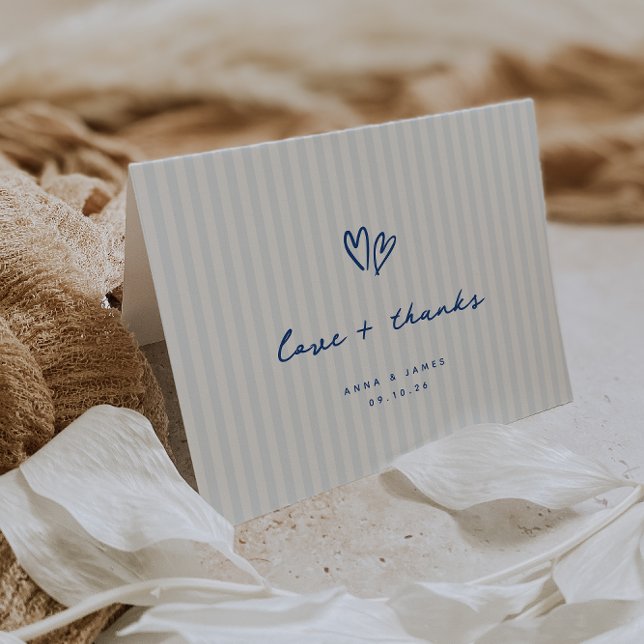 Tarjeta De Agradecimiento Boda caprichoso de corazón azul (Subido por el creador)