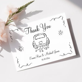 Tarjeta De Agradecimiento Boda caprichoso de mano