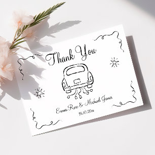 Tarjeta De Agradecimiento Boda caprichoso de mano