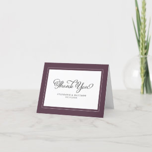 Tarjeta De Agradecimiento Boda Cassis Morado Fronteras de Moda Moderna