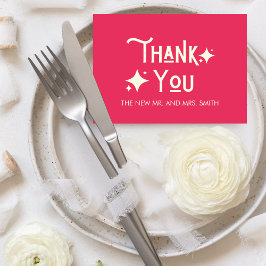 Tarjeta De Agradecimiento Boda Casual Modern Just Love