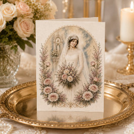 Tarjeta De Agradecimiento Boda Católica de Madre Bendita