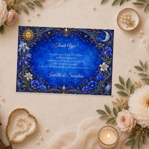 Tarjeta De Agradecimiento Boda Celestial Art Nouveau