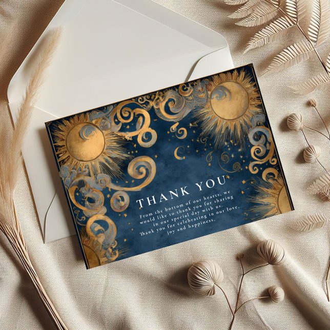 Tarjeta De Agradecimiento Boda Celestial Azul Real (Subido por el creador)