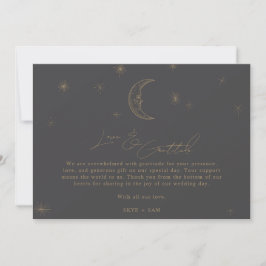 Tarjeta De Agradecimiento Boda Celestial de Estrella y Luna Foto Agradecimie