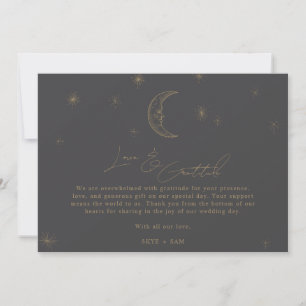 Tarjeta De Agradecimiento Boda Celestial de Estrella y Luna Foto Agradecimie