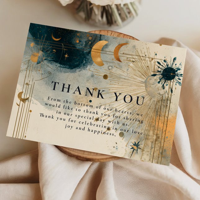Tarjeta De Agradecimiento Boda Celestial de Medianoche (Subido por el creador)