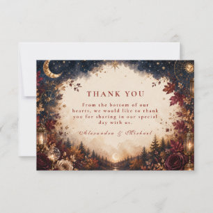 Tarjeta De Agradecimiento Boda Celestial de Otoño Caprichosa