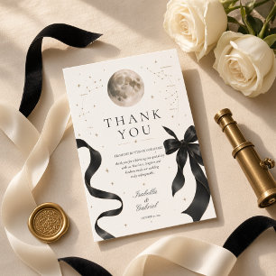 Tarjeta De Agradecimiento Boda Celestial del Arco Negro a la Luz de la Luna