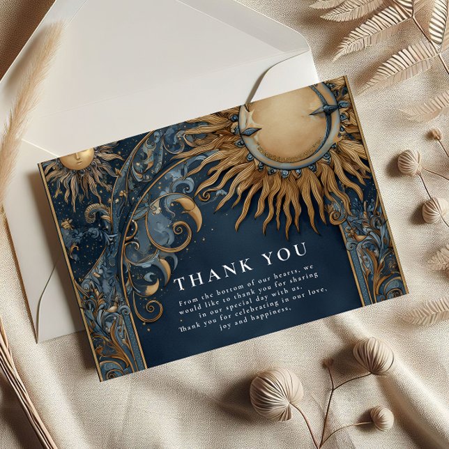 Tarjeta De Agradecimiento Boda Celestial del Sol de Medianoche (Subido por el creador)