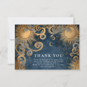 Tarjeta De Agradecimiento Boda Celestial del Sol de Medianoche