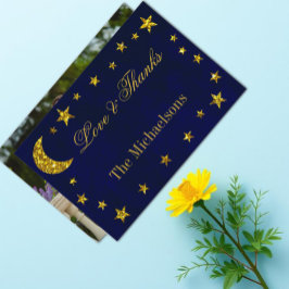 Tarjeta De Agradecimiento Boda Celestial Nocturno
