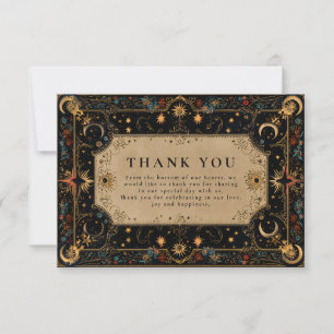 Tarjeta De Agradecimiento Boda Celestial Renacentista Vintage
